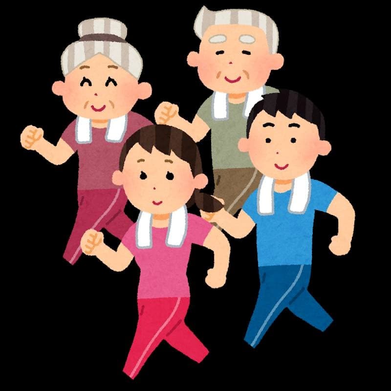 運動する人達