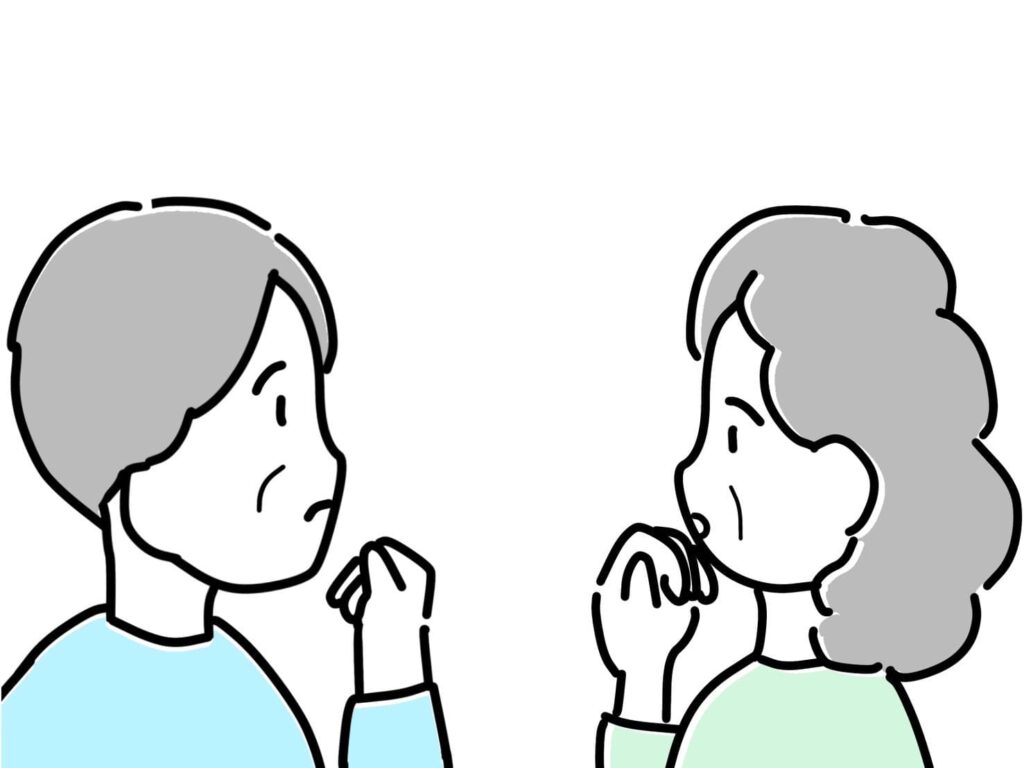 会話する高齢女性達