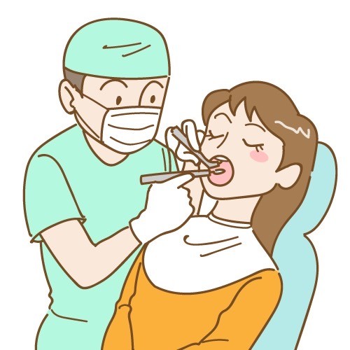 歯科治療を受ける様子