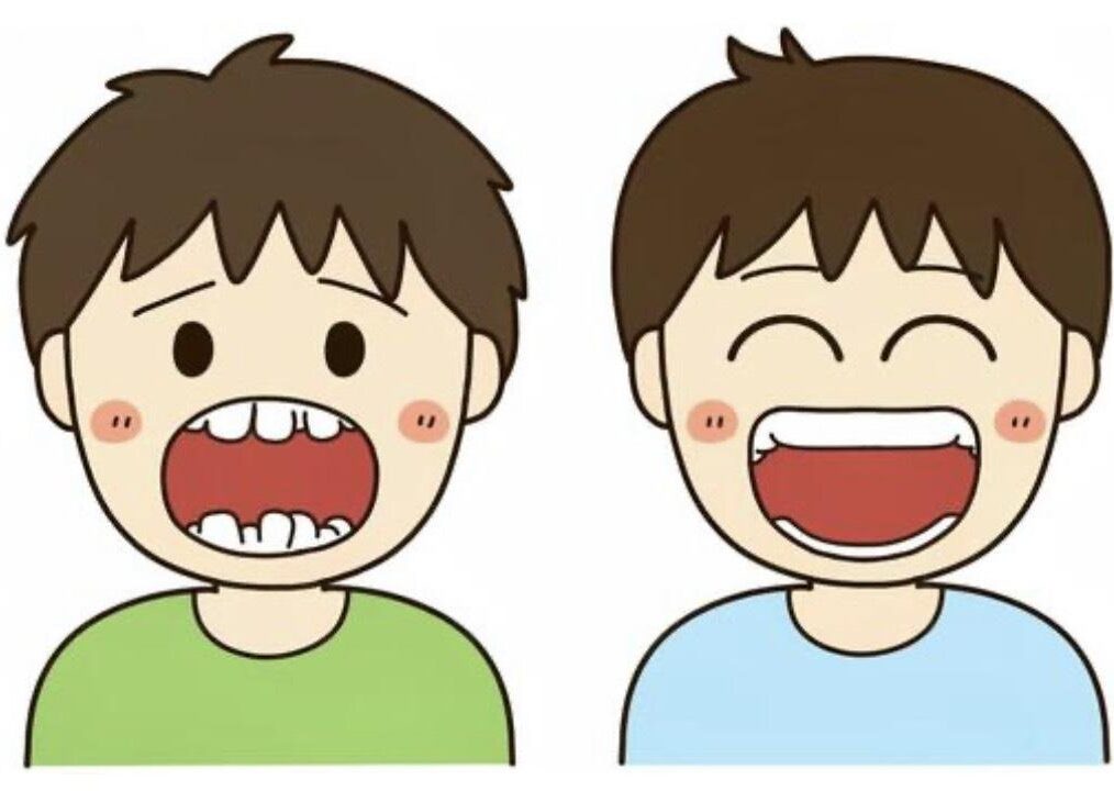 歯並びが悪い子どもと綺麗な歯並びの子ども