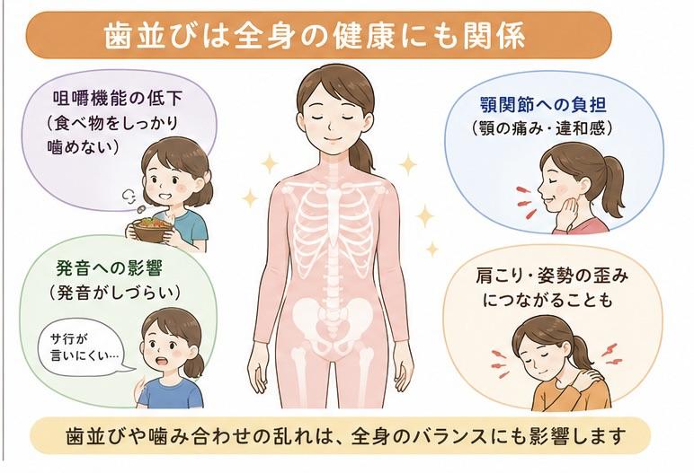 歯並びは全身の健康にも関係
