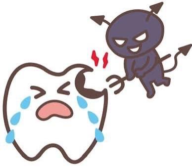 虫歯菌に攻撃される歯のイメージ